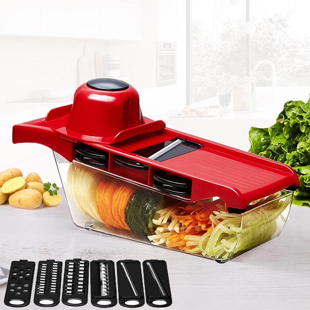 Vegetable Slicer | Seven Blade Inserts And Catch Container