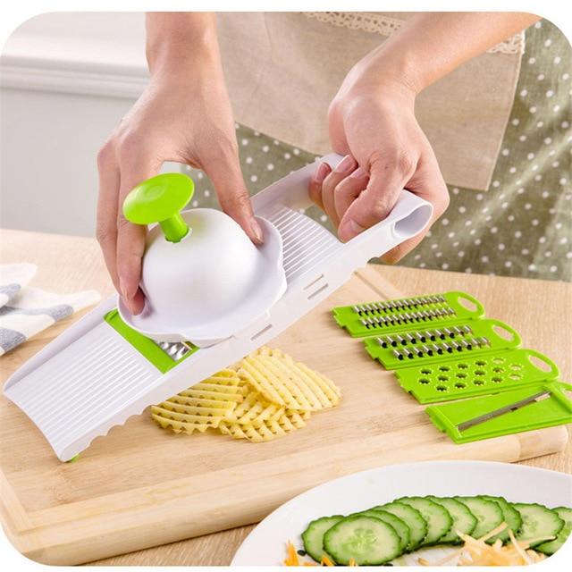 Vegetable Slicer | Seven Blade Inserts And Catch Container