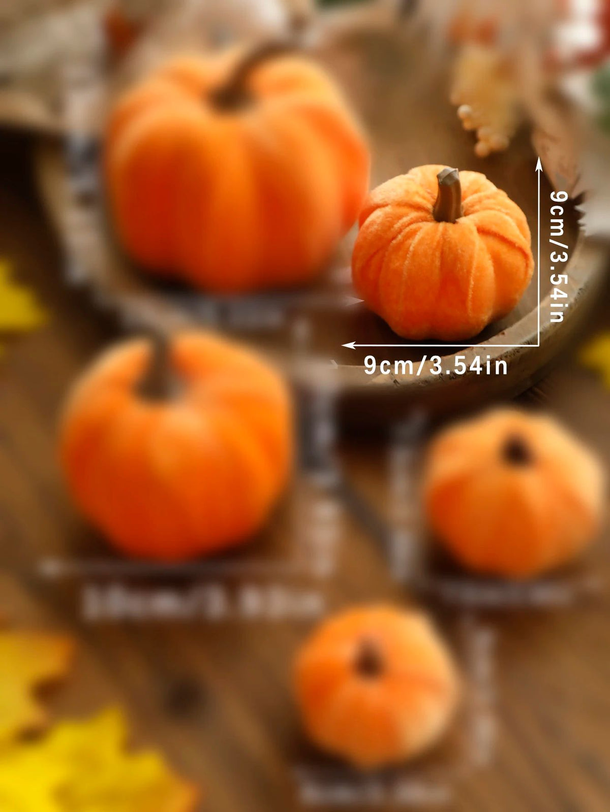 Velvet Artificial Pumpkin Autumn Décor | Plush Textured Shell with Decorative Stem | Reusable Foam-Filled Design