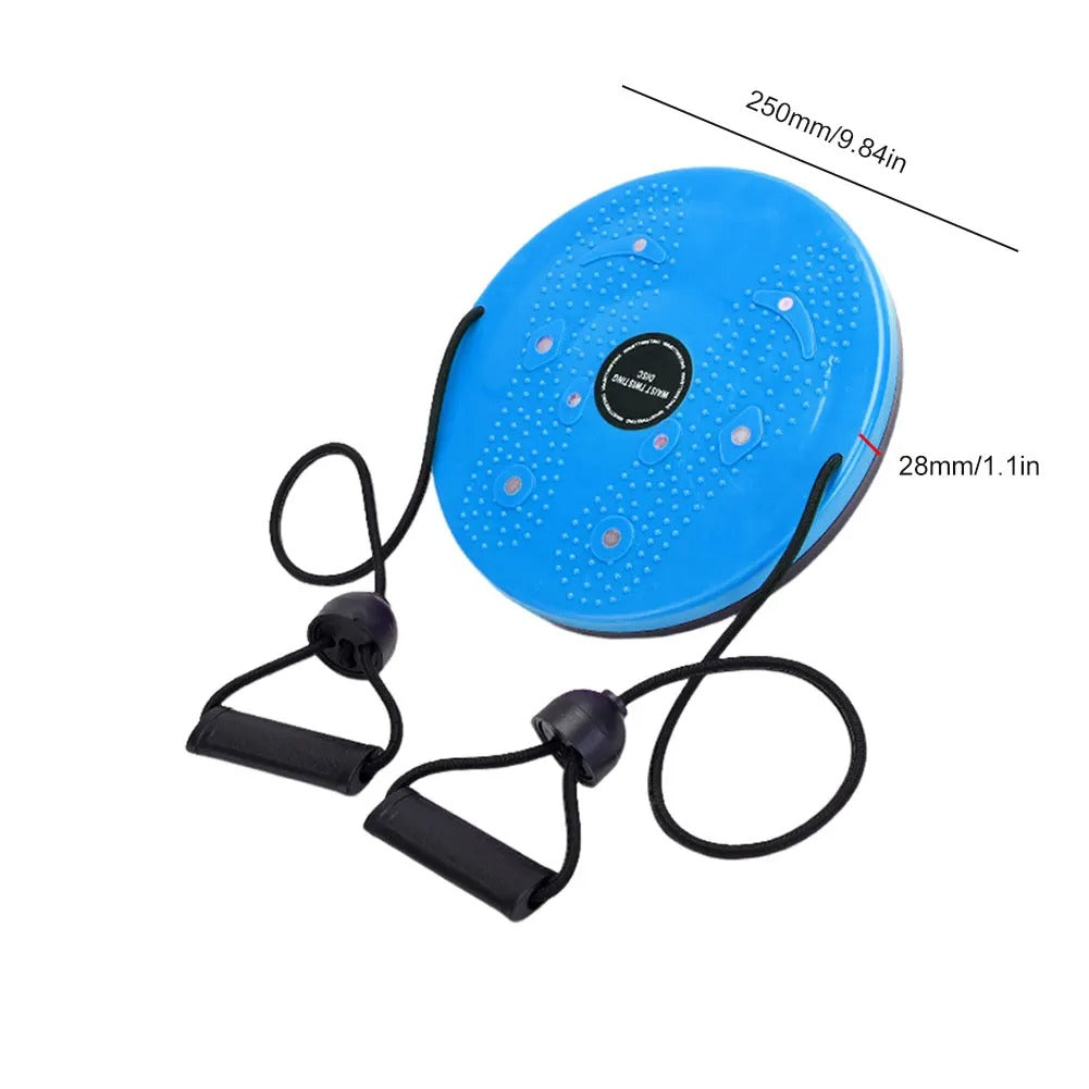 Waist Twisting Disc for Core & Balance Training | Magnetic Massage Nodes & Resistance Ropes | ABS Plastic, Max Load 100 kg