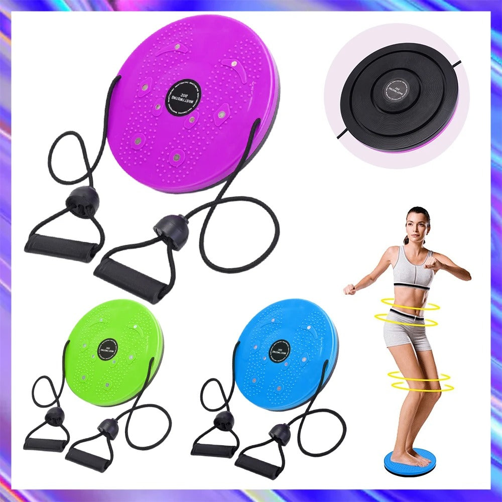 Waist Twisting Disc for Core & Balance Training | Magnetic Massage Nodes & Resistance Ropes | ABS Plastic, Max Load 100 kg