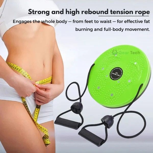 Waist Twisting Disc for Core & Balance Training | Magnetic Massage Nodes & Resistance Ropes | ABS Plastic, Max Load 100 kg