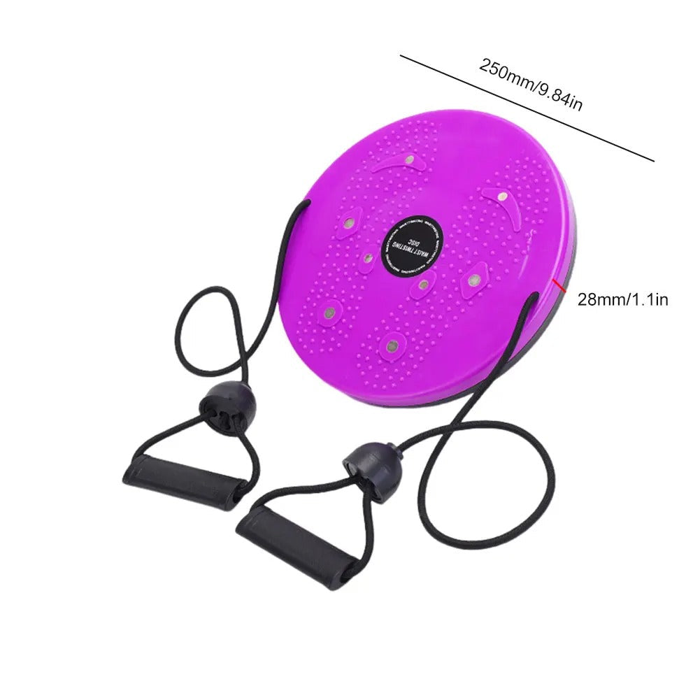 Waist Twisting Disc for Core & Balance Training | Magnetic Massage Nodes & Resistance Ropes | ABS Plastic, Max Load 100 kg