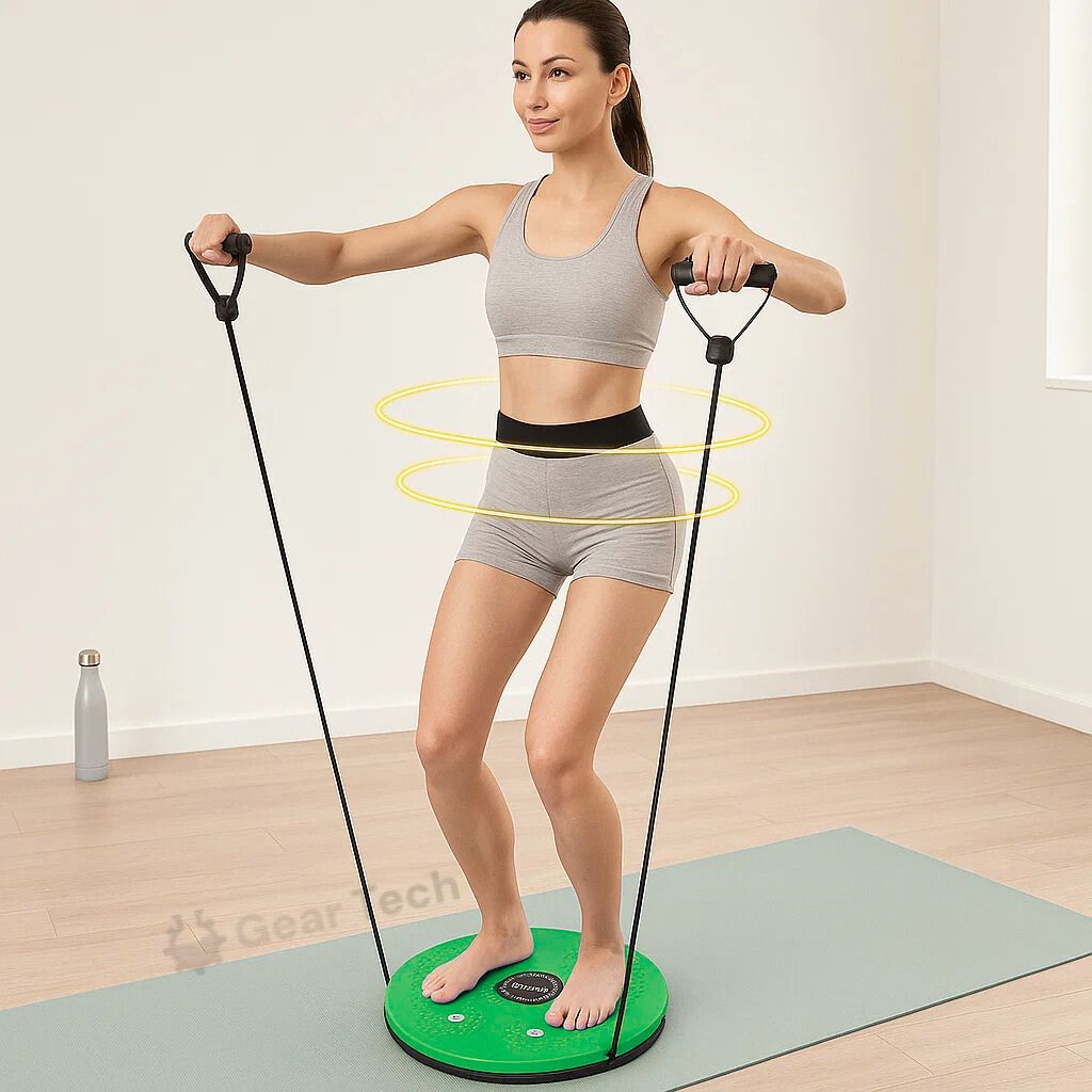 Waist Twisting Disc for Core & Balance Training | Magnetic Massage Nodes & Resistance Ropes | ABS Plastic, Max Load 100 kg
