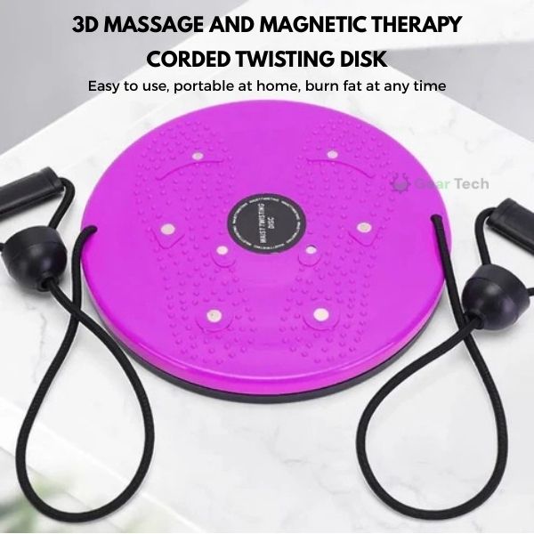 Waist Twisting Disc for Core & Balance Training | Magnetic Massage Nodes & Resistance Ropes | ABS Plastic, Max Load 100 kg