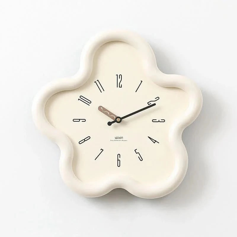 Wall Clock - MDF - 3D Floral Design - Silent Movement - Battery-Operated