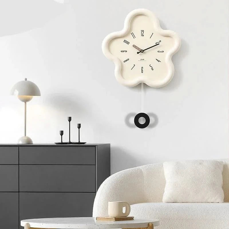 Wall Clock - MDF - 3D Floral Design - Silent Movement - Battery-Operated