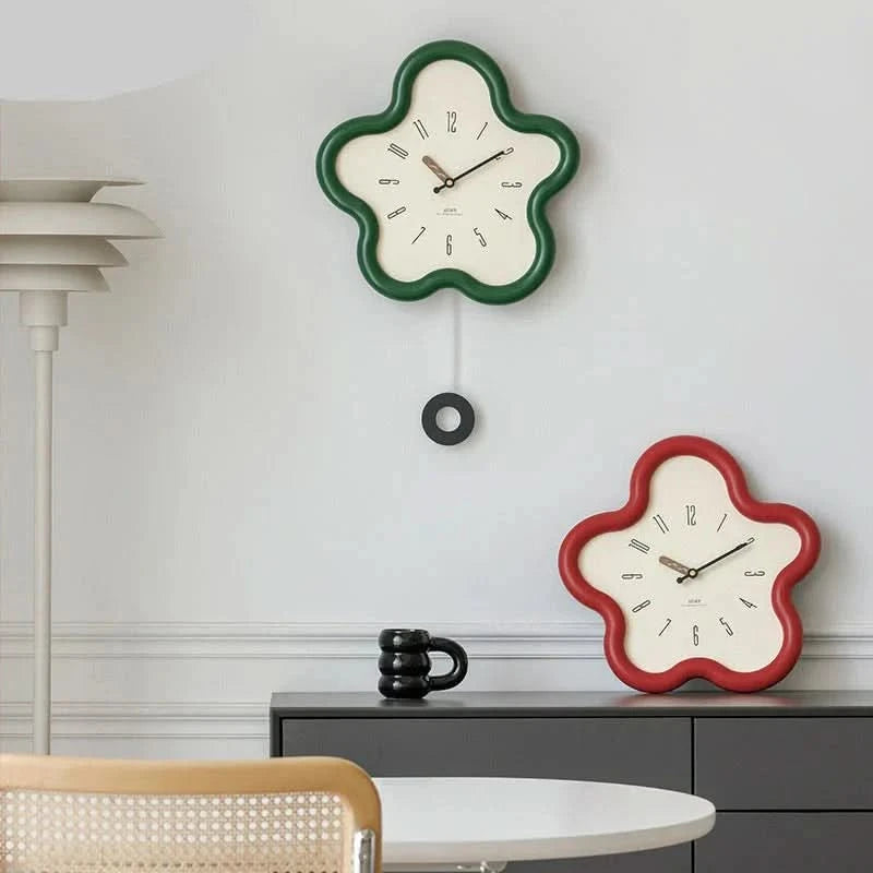 Wall Clock - MDF - 3D Floral Design - Silent Movement - Battery-Operated