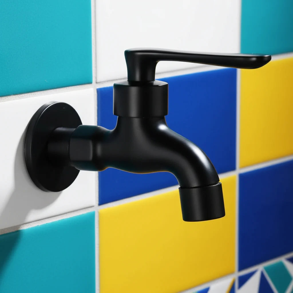 Wall-Mounted Faucet | Matt Black Brass Garden & Utility Tap