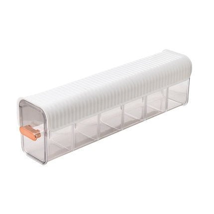 Wall-Mounted Storage Box Plastic 36 x 8.3 x 10 cm | 6-Compartment Adhesive Organizer | White, Light Green, Dark Green
