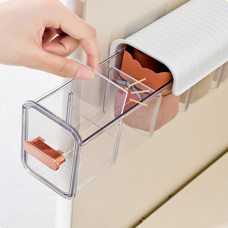 Wall-Mounted Storage Box Plastic 36 x 8.3 x 10 cm | 6-Compartment Adhesive Organizer | White, Light Green, Dark Green