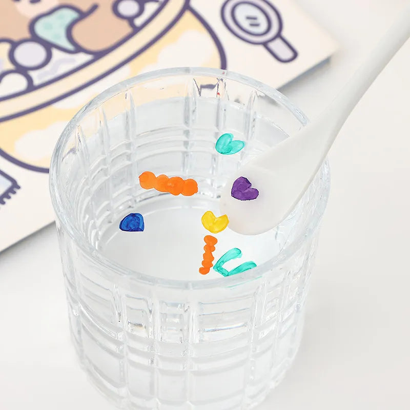 Water Marker Set 8 or 12 Pack | Ceramic Magic Spoon Included | Mess-Free Water-Floating Art & Temporary Tattoos