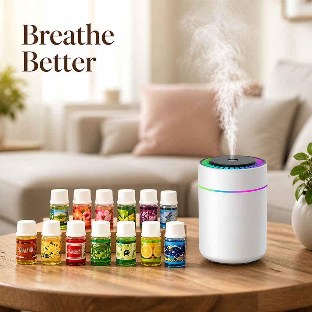 Water-Soluble Essential Oils Set 12 x 3 ml | 12 Scents for Aroma Diffusers | Clog-Free, Long-Lasting Home Fragrance