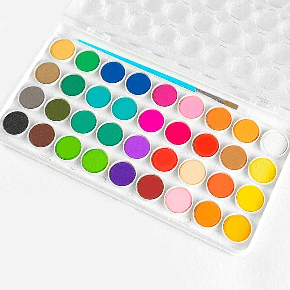 Watercolour Paint Set 36 Colours | 10 Artist Brushes Included | Portable Kit for Beginners & Professionals Alike