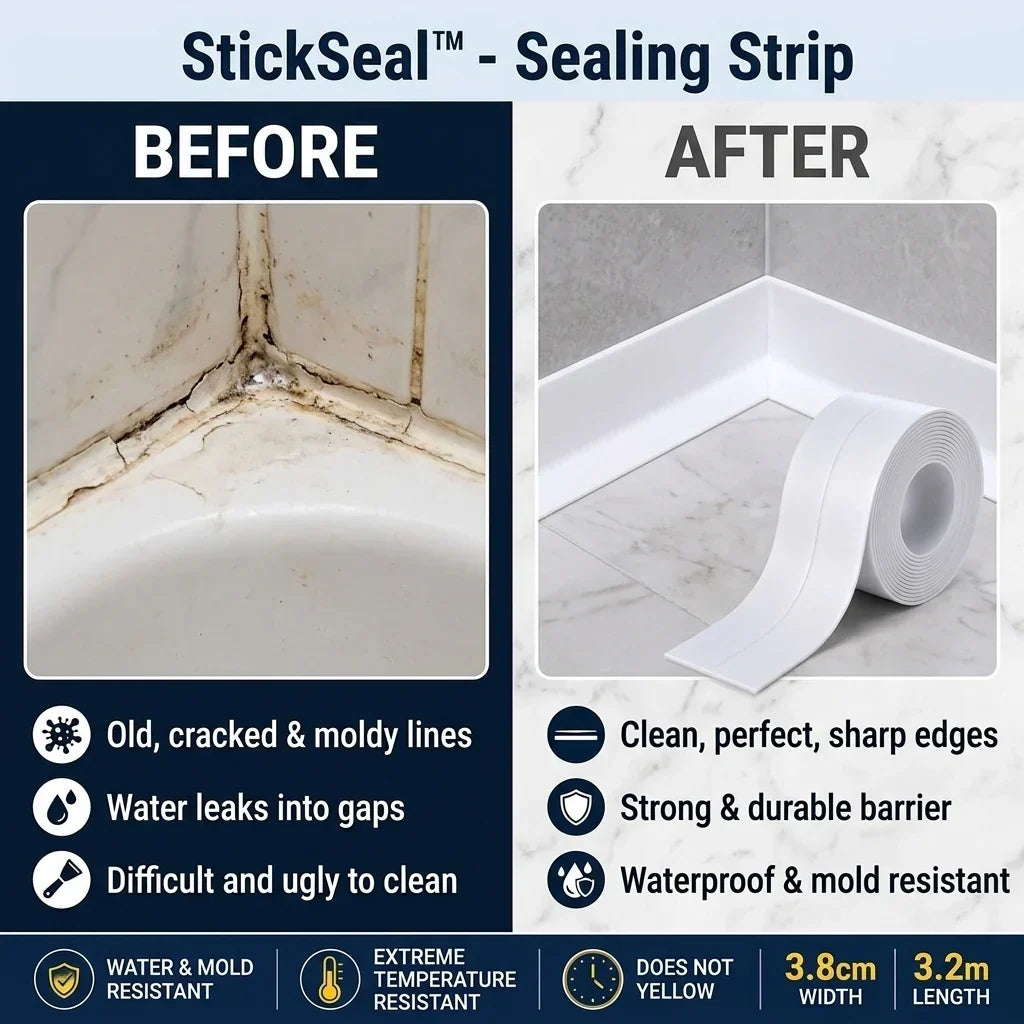 Waterproof Sealing Tape Strips | Self-Adhesive Seal for Gaps, Joints & Pipes | Blocks Leaks & Prevents Mould Instantly