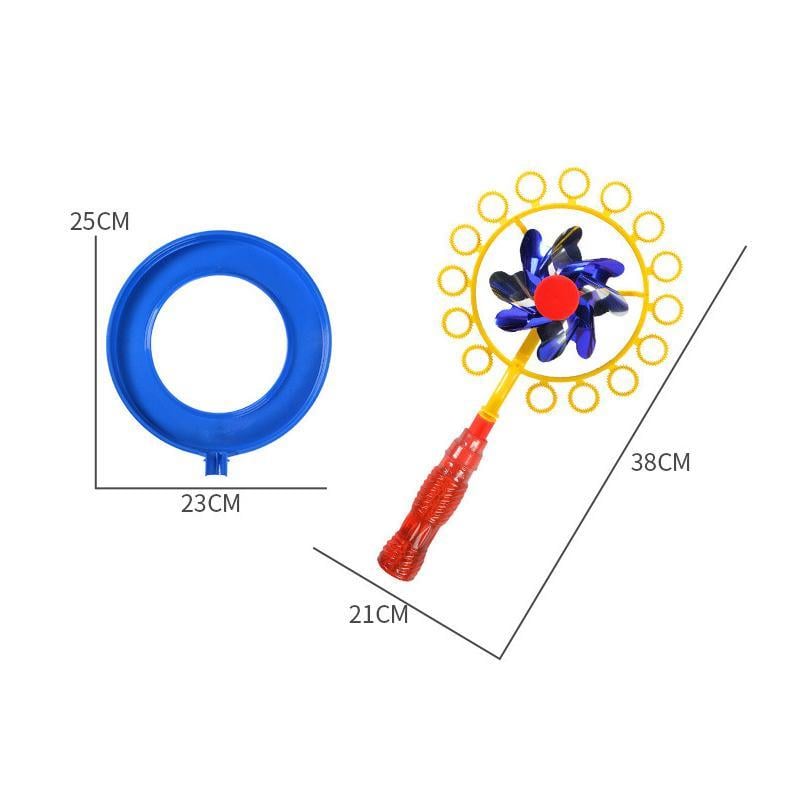 Wind-Powered Bubble Stick Toy ABS No-Battery with Spinning Windmill Design