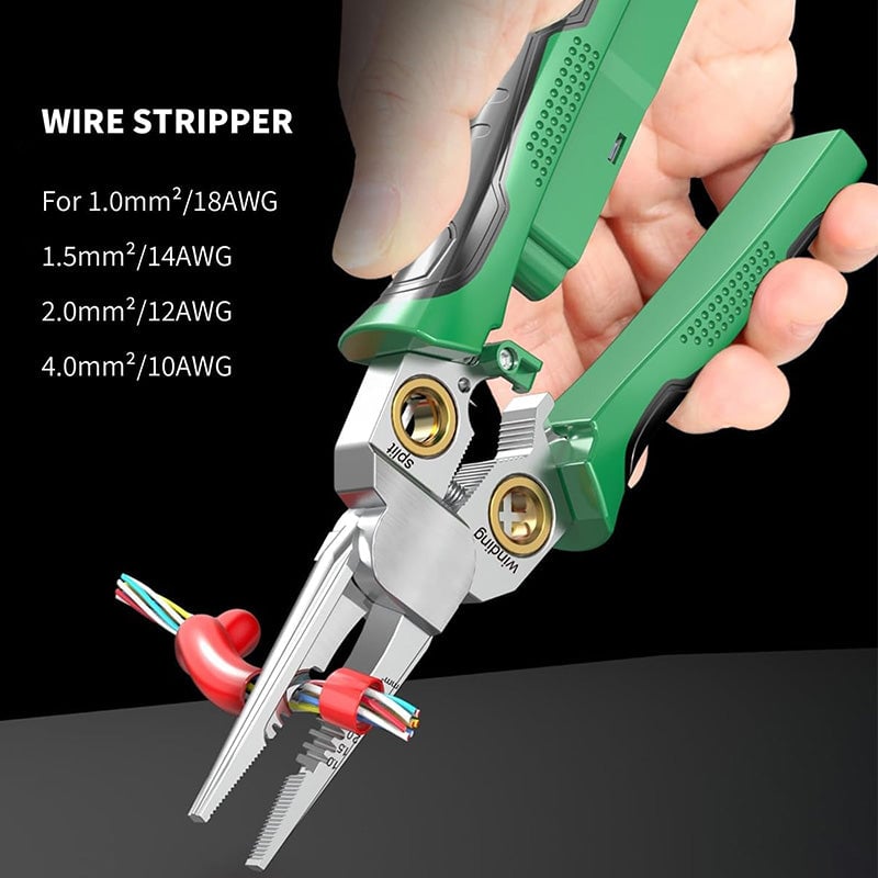 Wire Stripper Pliers 8-in-1 Heavy Duty Stainless Steel with Voltage Test