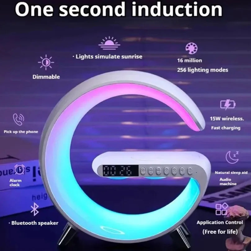 Wireless Charging Lamp | Colour Light And Built-In Speaker