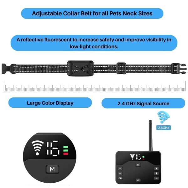 Wireless Dog Fence Training Collar | Sound, Vibration and Static Modes | Covers Up to 500m, Rechargeable & Waterproof