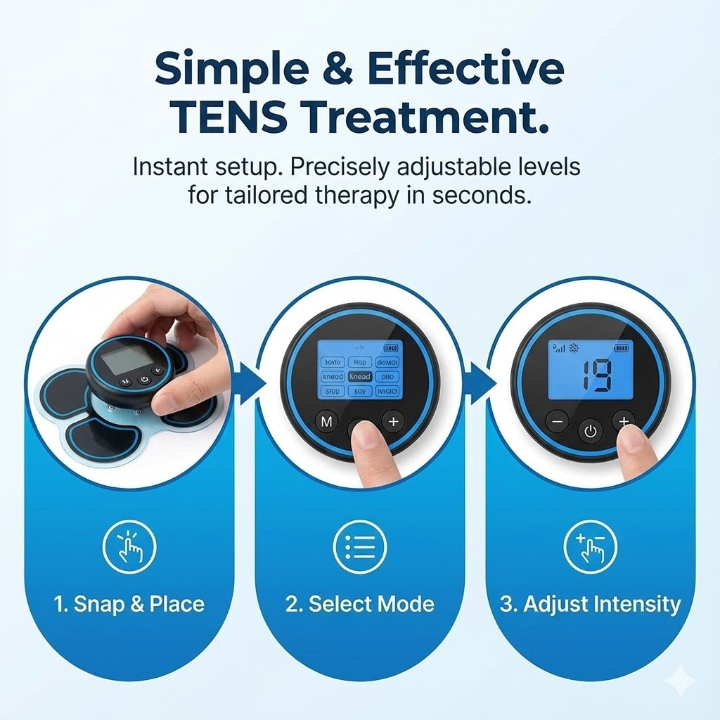 Wireless TENS Machine | Wing Pads, Multi-Mode LCD Dial