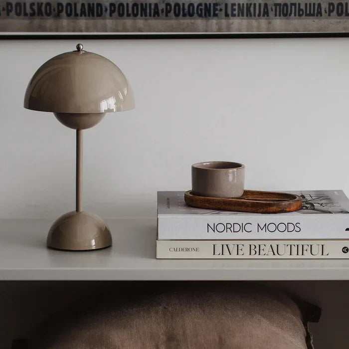 Wireless Table Lamp | Domed Shade, Inner Sphere Diffuser