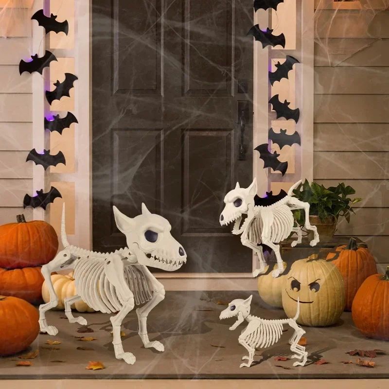 Wolf Skeleton Halloween Decoration | Indoor & Outdoor Animal Skeleton Ornament | Realistic Bone-Effect Design Detail