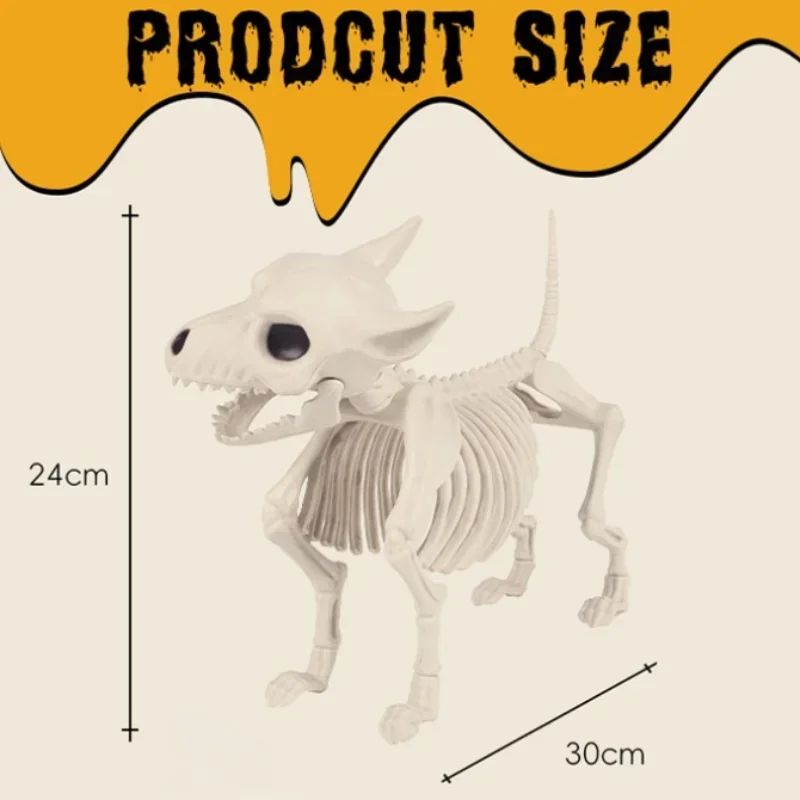 Wolf Skeleton Halloween Decoration | Indoor & Outdoor Animal Skeleton Ornament | Realistic Bone-Effect Design Detail