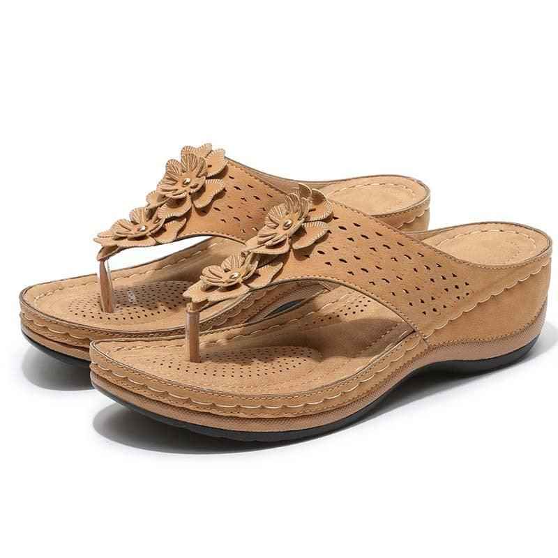 Women's Comfortable Sandals - Rubber - Tri-Sole Design - Support