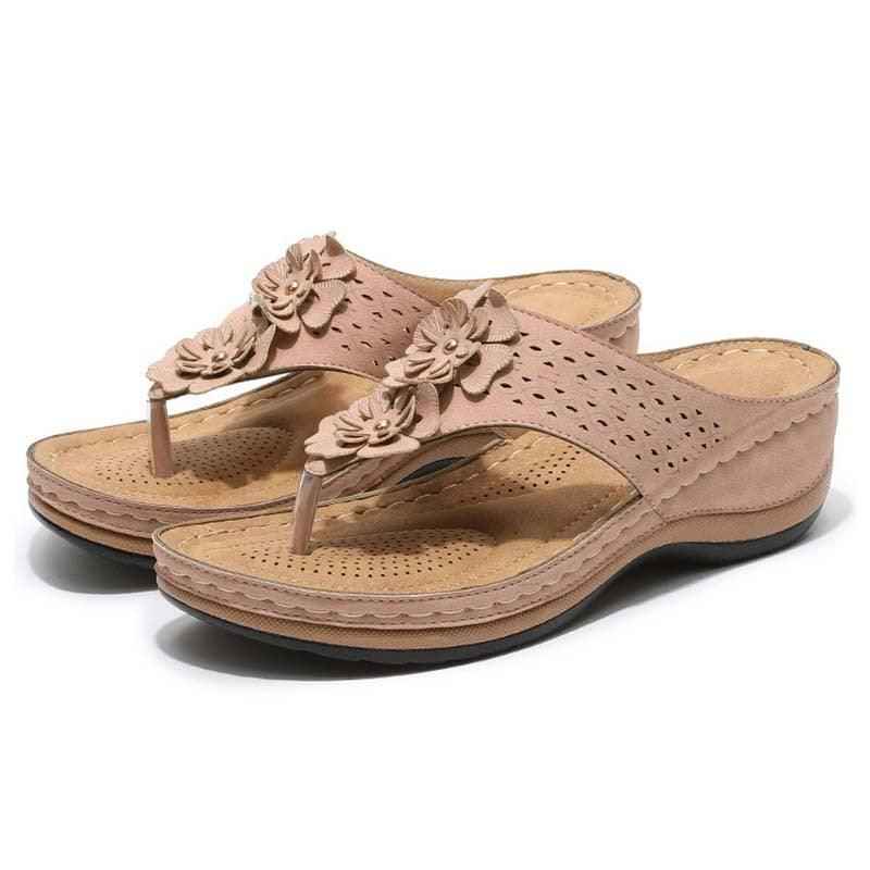 Women's Comfortable Sandals - Rubber - Tri-Sole Design - Support