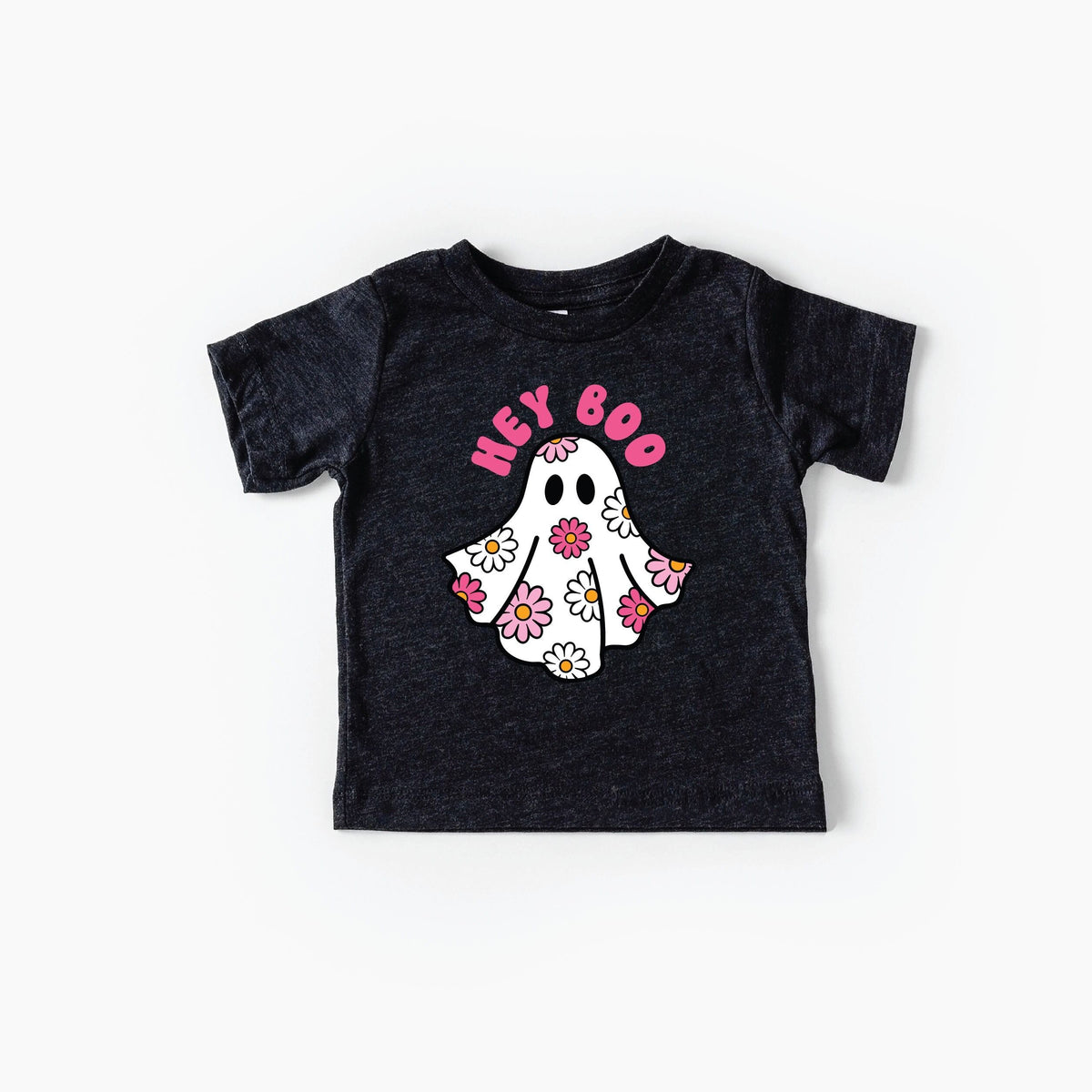 Women's Ghost Shirt Floral Print Graphic Breathable with Hey Boo Lettering