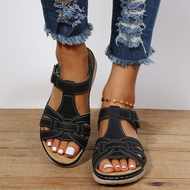 Women's Sandals With Arch Support - Contoured Fit - Slip-On