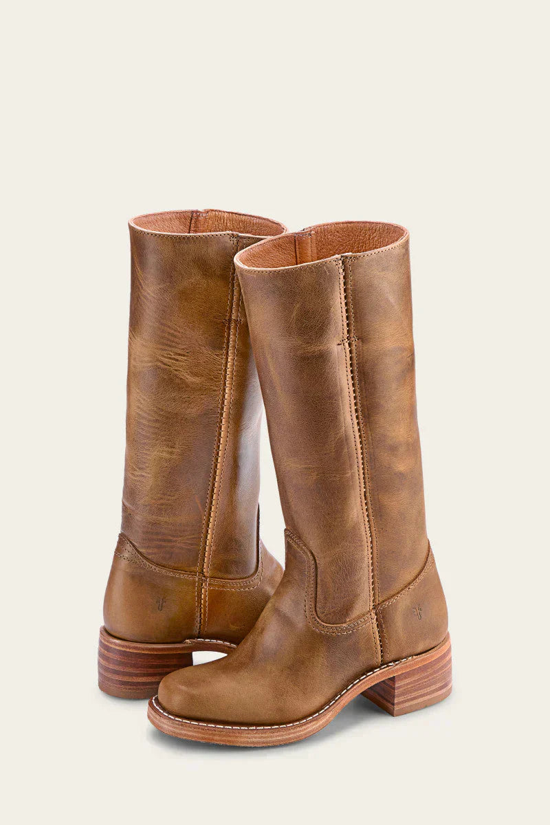 Women's Western Leather Cowboy Boots - Pointed Toe - Mid-Calf