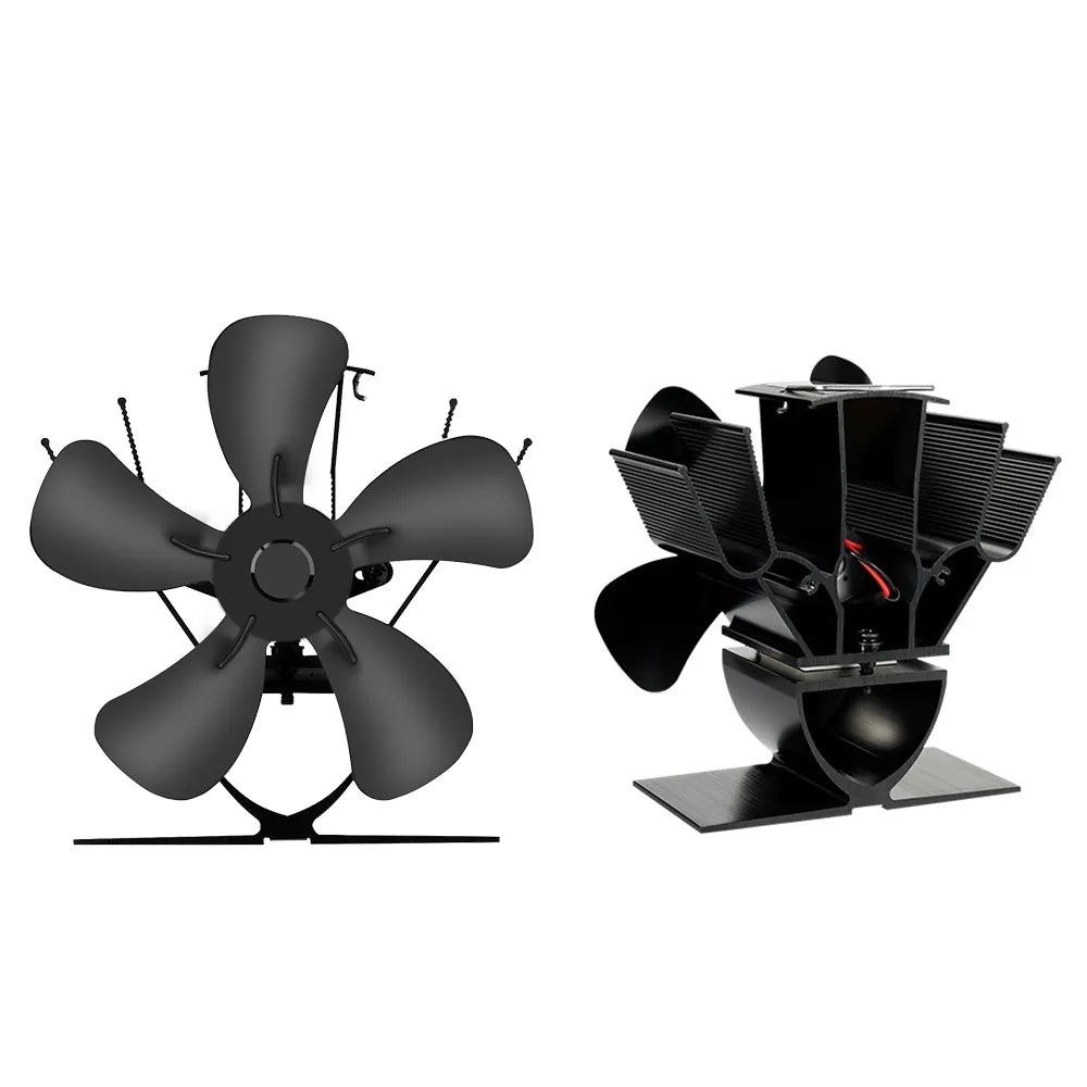 Wood Burner Stove Fan | Self-Powered 4-Blade Design | Silent Heat Distribution Across the Room, No Electricity Required