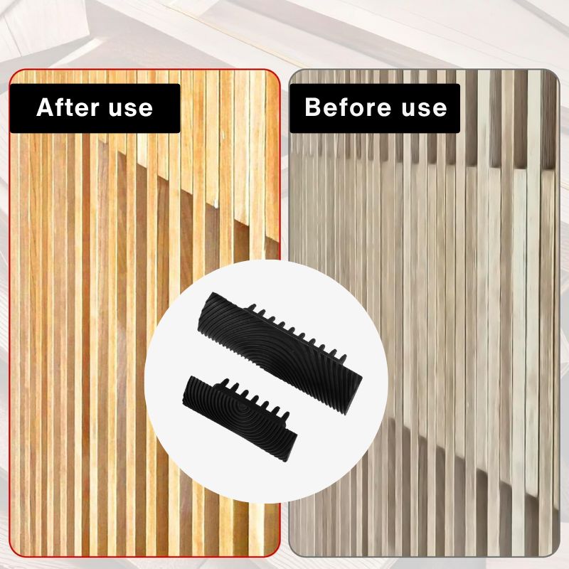 Wood Grain Roller Kit Rubber | Fine and Coarse Rollers | Create Realistic Wood Texture on Walls, Doors and Furniture