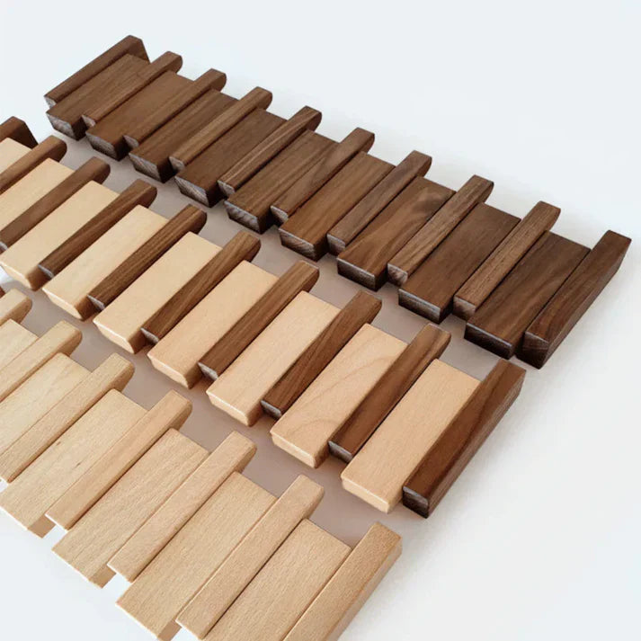 Wooden Coat Rack | Piano-Style Fold-Down Hook Wall Organizer
