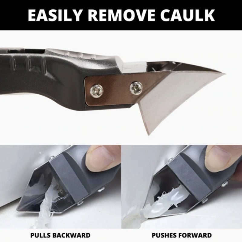 3-in-1 Caulking Tool Silicone Sealant Scraper Metal with Shaped Edges 4