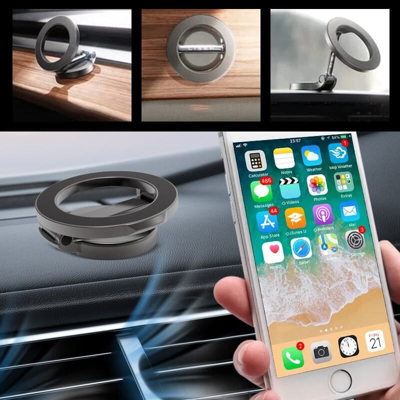 Magnetic Phone Holder 360 Degree Rotation | Dashboard Mount, Strong Grip, Easy Adjust | Universal Fit for All Phone Models 12