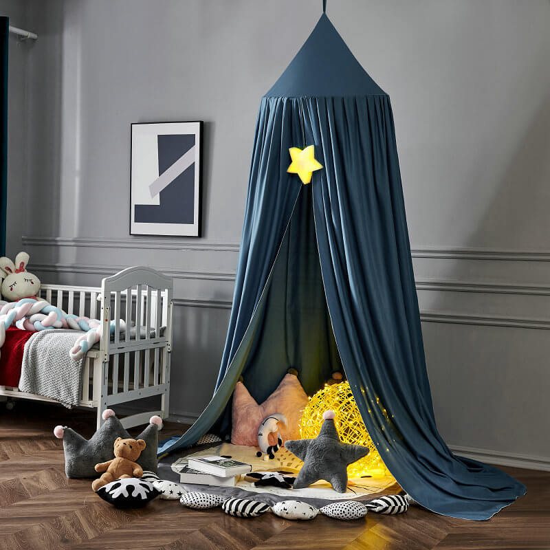 Blackout Bed Canopy Polyester | Soft, Breathable & Light-Blocking Fabric | Cosy Hideaway for Kids' Play and Sleep Spaces 11