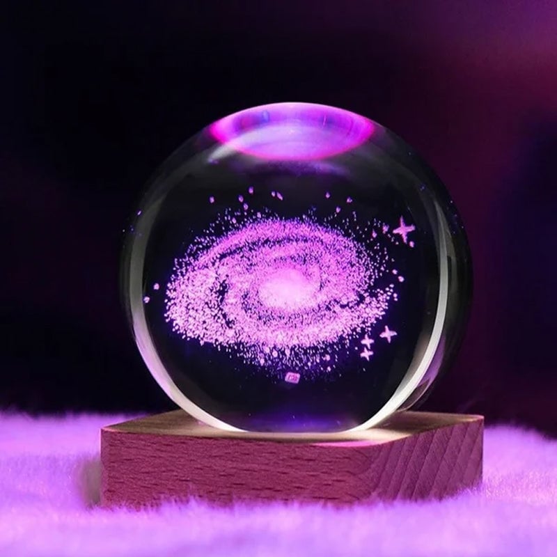 Crystal Night Light Ball 3D Laser Engraved K9 USB Powered with LED Base 3