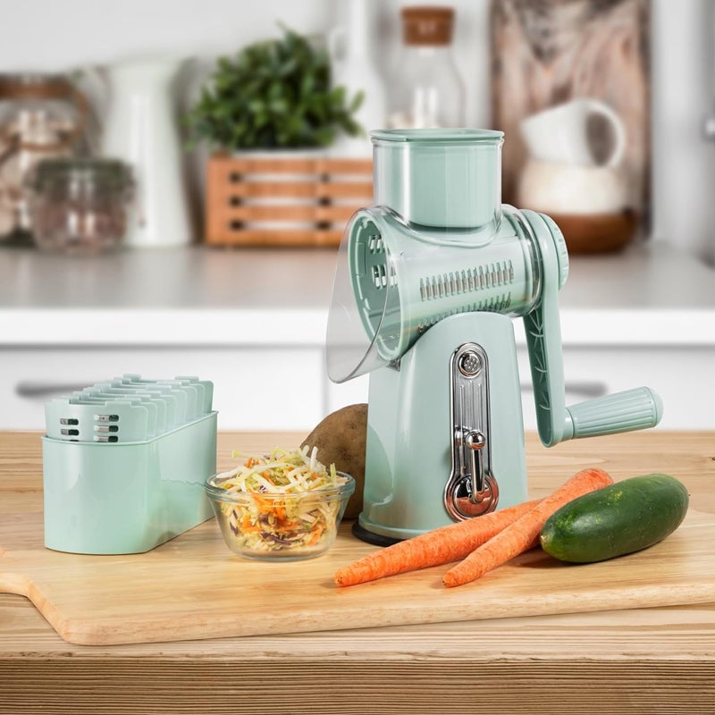 Vegetable Cutter Slicer Rotary Multi-Purpose Hand Crank with Suction Base 5