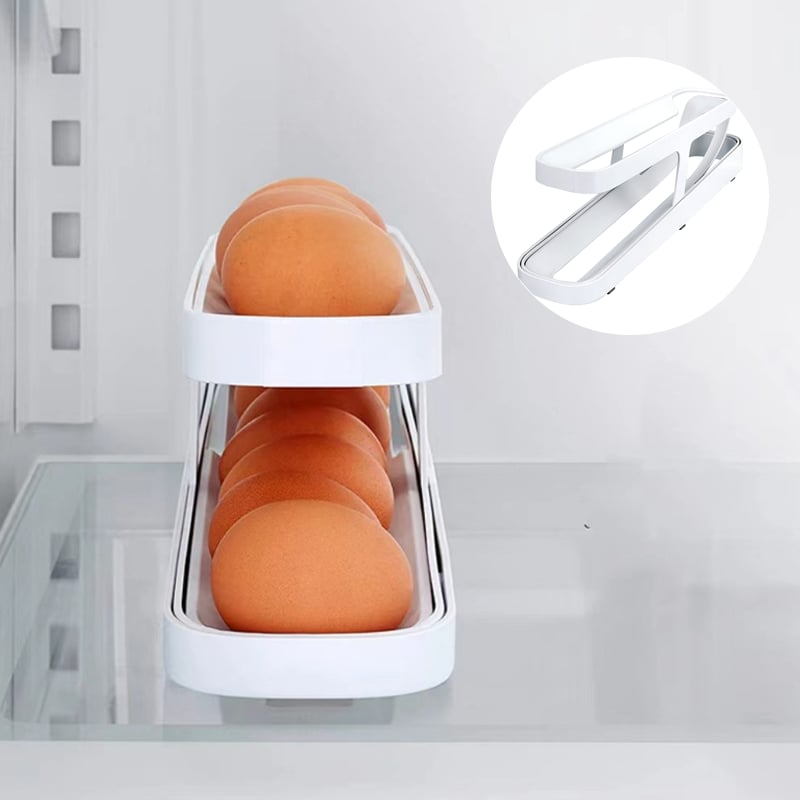 Rolling Egg Dispenser Double-Layer Gravity-Fed with Anti-Slip Base 3