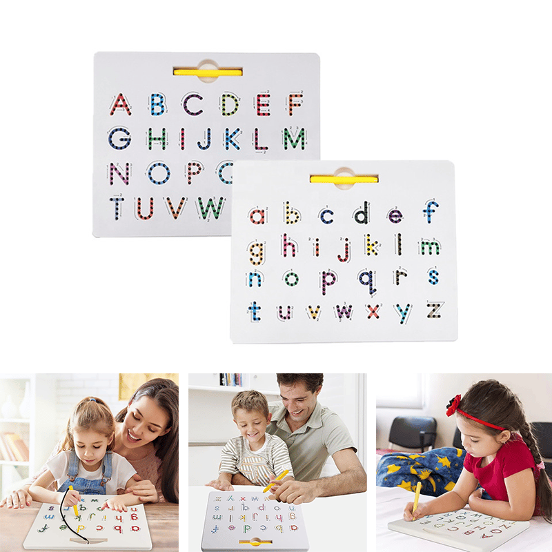 Magnetic Alphabet Tracing Board Double Sided ABS Plastic with Stylus Pen 2