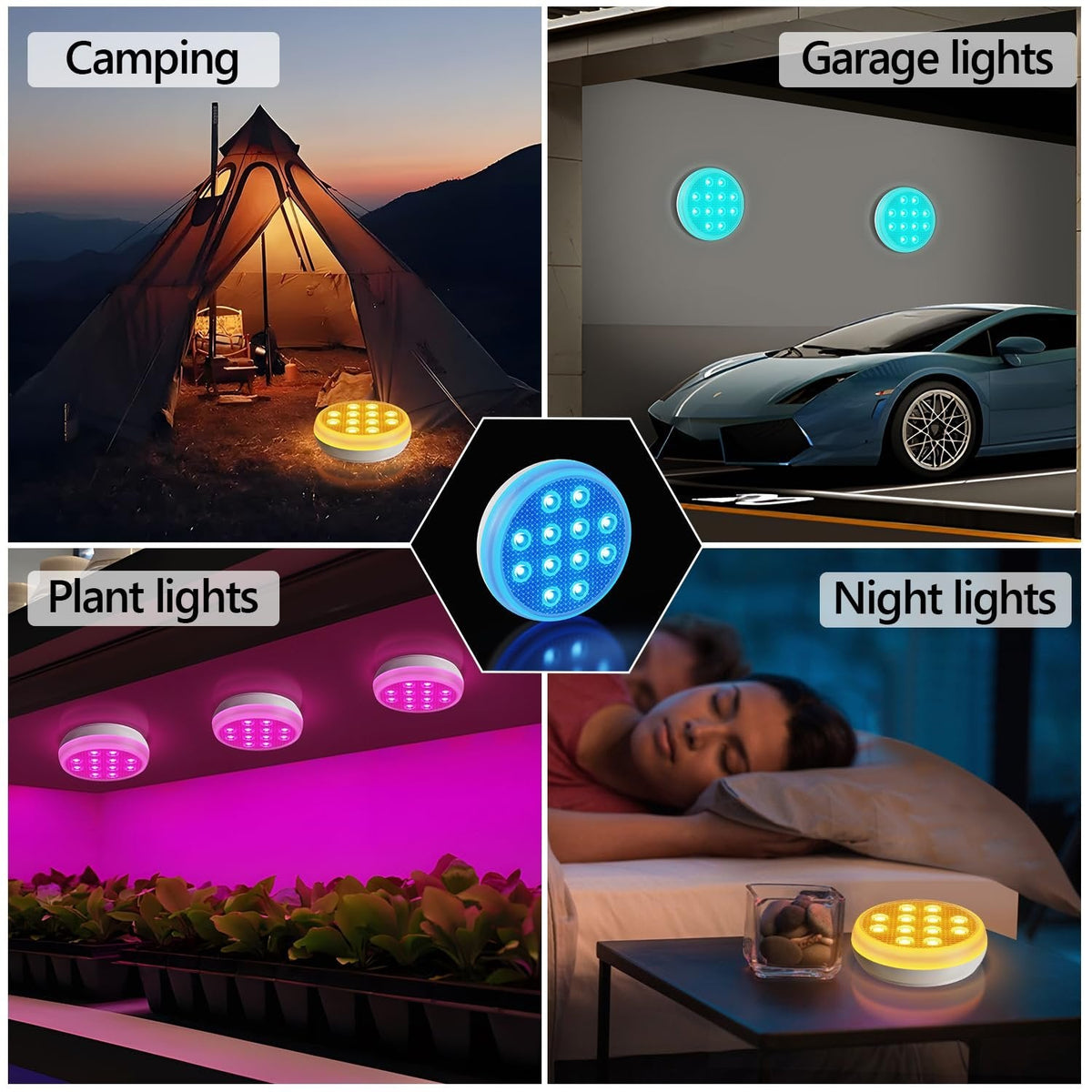 Submersible LED Lights Rechargeable Waterproof IP68 with Remote Control 9