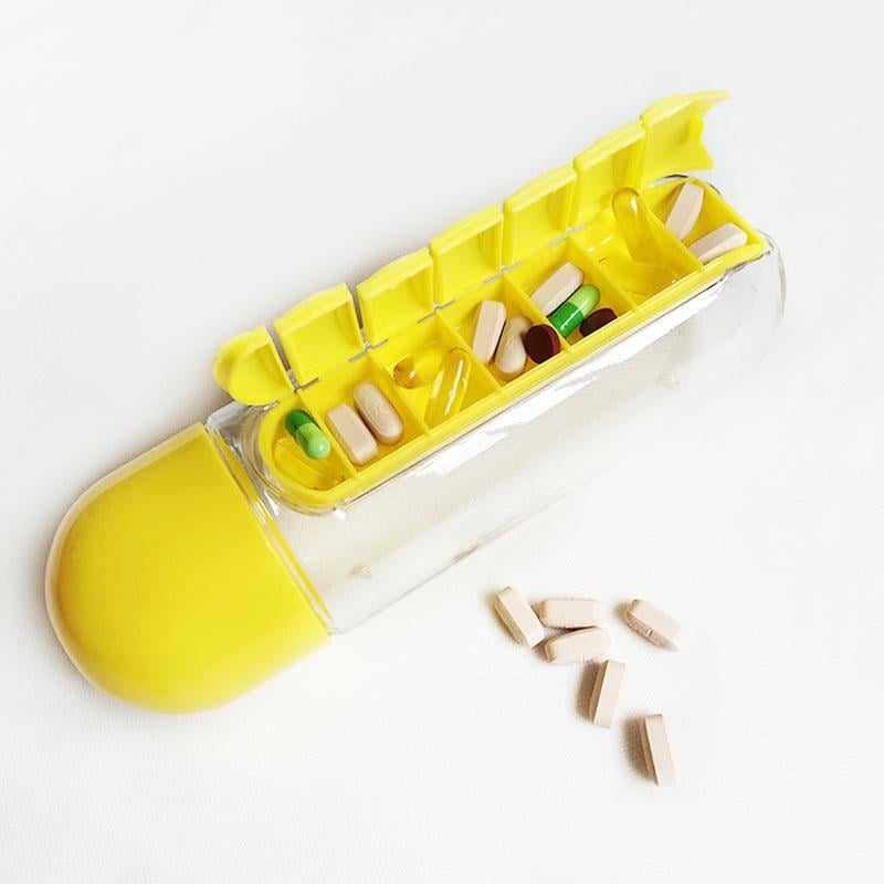 Weekly Pill Organiser Spring-Assisted Removable Day-Marked with Cup Lid 9