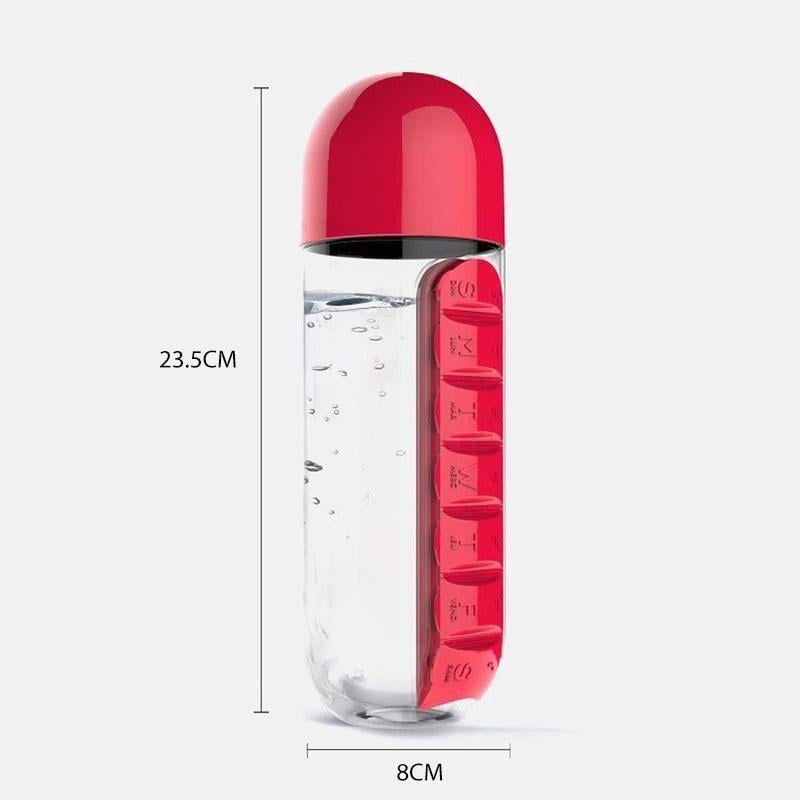 Weekly Pill Organiser Spring-Assisted Removable Day-Marked with Cup Lid 6