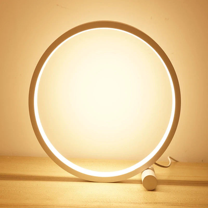 Bedside Lamps Dimmable LED Ring Design Aluminium with Two Light Colours 5