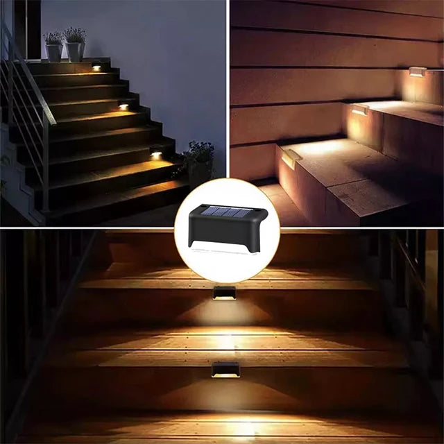 Solar Safety Lights, Weatherproof Outdoor Shell Design | 4, 8 or 12 Pack | Automatic Dusk-to-Dawn Warm or White LED 8