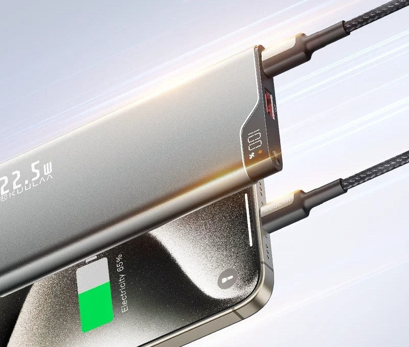 Power Bank with 4 Built-In Cables | 10000mAh PD3.0 & QC3.0 Fast Charging | Foldable Portable Charger, Compact Metal Shell 4