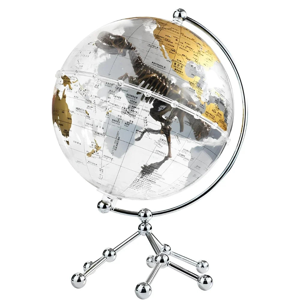 Rechargeable Globe Lamp Cordless Plug-In Metal Frame with World Map Design 6