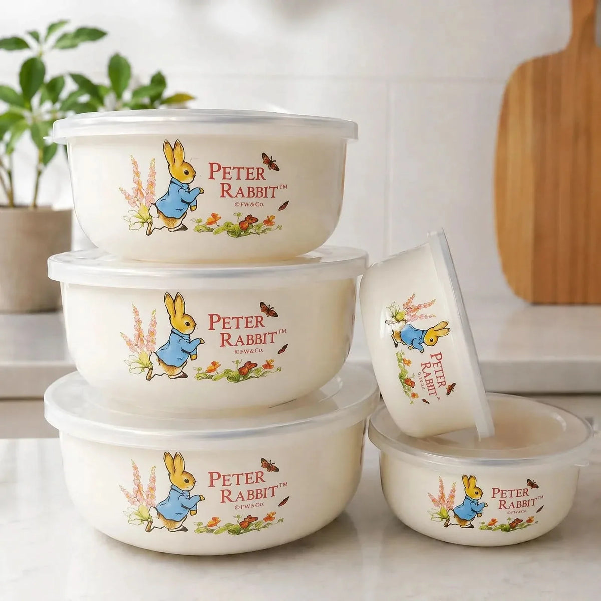 Storage Bowls Enamel Mixing Nestable Floral Deep with Lids Included 19